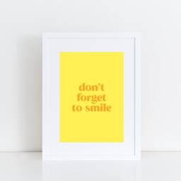 Smile Typographic Poster Inspirational Quote - A3/A4 Print - thumbnail 2