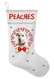 Pet Photo Christmas Stocking, Personalized With A Name & Of Your Choice