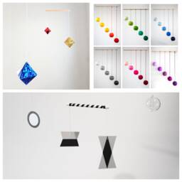 Montessori Mobile Set Of 3 - Munari, Gobbi, Octahedron & Dancers For Newborn Visual Development Nursery Decor