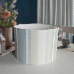 Lampshades in Laura Ashley Awning Stripe Pistachio Duck Egg Fabric Handmade Free Delivery - thumbnail 3