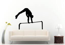 Aerobics Rhythmic Gymnastics Gymnast Man Male Wall Decal Vinyl Sticker Mural Room Decor L793 - thumbnail 1