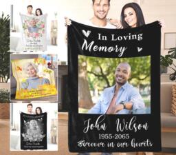 Custom Photo Memorial Blanket Remembrance Sympathy Gift - thumbnail 1