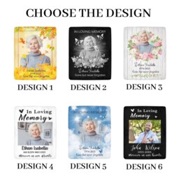 Custom Photo Memorial Blanket Remembrance Sympathy Gift - thumbnail 2