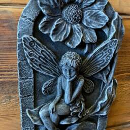 stone Garden Detailed Lily Fairy Angel Wall Hanging Plaque Ornament - thumbnail 2