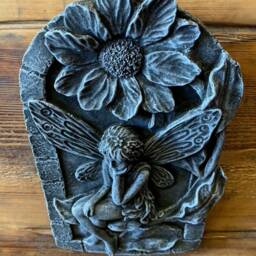 stone Garden Detailed Lily Fairy Angel Wall Hanging Plaque Ornament - thumbnail 4