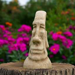 Concrete Moai Head Statue Stone Easter Island Sculpture Outdoor Tiki Figure Garden Yard Ornament Rapa Nui Face Gift Landscape Garden Accent - thumbnail 1