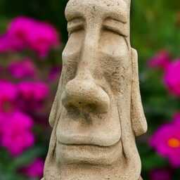 Concrete Moai Head Statue Stone Easter Island Sculpture Outdoor Tiki Figure Garden Yard Ornament Rapa Nui Face Gift Landscape Garden Accent - thumbnail 3