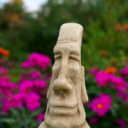 Concrete Moai Head Statue Stone Easter Island Sculpture Outdoor Tiki Figure Garden Yard Ornament Rapa Nui Face Gift Landscape Garden Accent - thumbnail 2