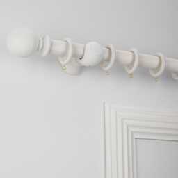 Wood Curtain Pole Kit With Craft Ball Finial, Dia. 35mm - thumbnail 1