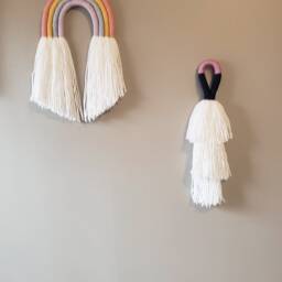 Rainbow Fiber Wall Hanging/Handmade Macrame - thumbnail 4