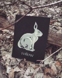 Follow The White Rabbit Art Print - Gothic Home Decor Aesthetic Room - thumbnail 1