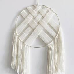 Light Pink Yarn Hoop Wall Hanging - thumbnail 2