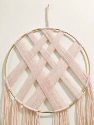 Light Pink Yarn Hoop Wall Hanging - thumbnail 1