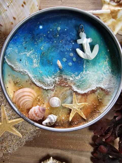 Self-Confidence Soy Candle - Ocean Scent, Pearl Anchor Gift - Sea - image 1