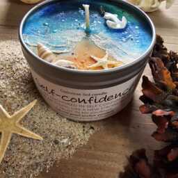 Self-Confidence Soy Candle - Ocean Scent, Pearl Anchor Gift - Sea - thumbnail 2