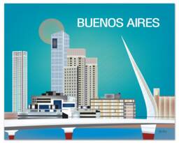 Buenos Aires Print, Argentina Art, Art, Argentina, Aires, Blue Style E8-O-Bue-B - thumbnail 1