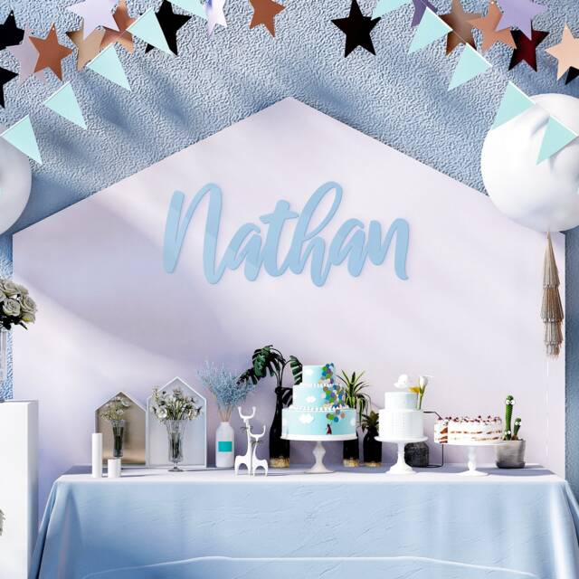 Acrylic First Name/Size M 25 Colors 12 Fonts Gold, Silver, Glitter, Pink, Blue Baby & Child's Room Wedding - image 1