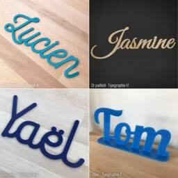 Acrylic First Name/Size M 25 Colors 12 Fonts Gold, Silver, Glitter, Pink, Blue Baby & Child's Room Wedding - thumbnail 3