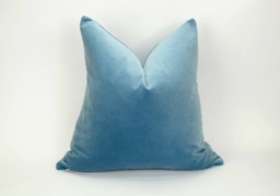 Cornflower Blue Velvet Pillow // Light Cushion - thumbnail 1