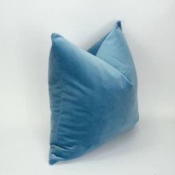 Cornflower Blue Velvet Pillow // Light Cushion - thumbnail 3