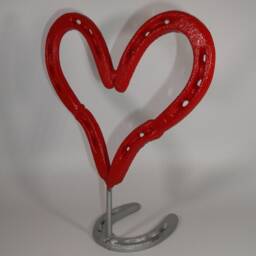 Red Horseshoe Heart , Valentines Day Gift, Cherry - thumbnail 2