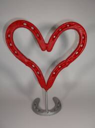 Red Horseshoe Heart , Valentines Day Gift, Cherry - thumbnail 1