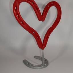 Red Horseshoe Heart , Valentines Day Gift, Cherry - thumbnail 3