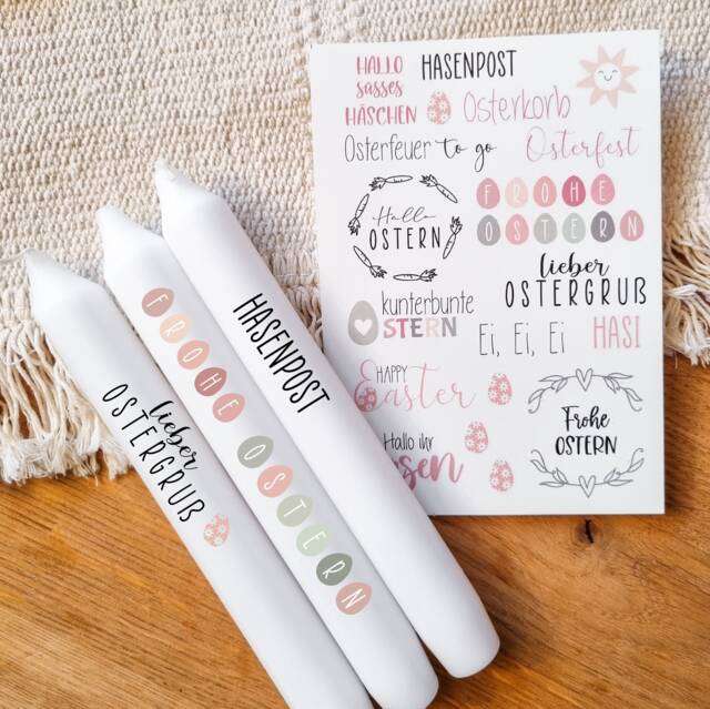 Candle Tattoos Various Motifs - Water Slide Film Decorating Candles Sayings Easter Spring Flowers - image 1