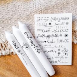 Candle Tattoos Various Motifs - Water Slide Film Decorating Candles Sayings Easter Spring Flowers - thumbnail 2