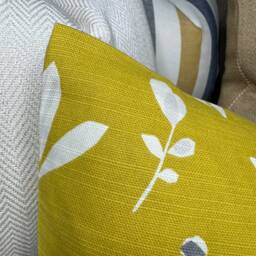 "Countryside Cushion Cover, Decorative Pillow Sofa Case, Leaf Design Cover Green & Sulfur 12"" X 20" - thumbnail 3