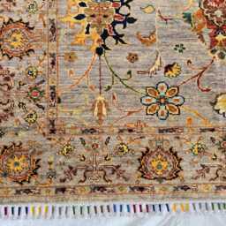 Handmade Wool Floral Afghan Rug Traditional Persian Style, 6.7x4.9 Ft - thumbnail 2