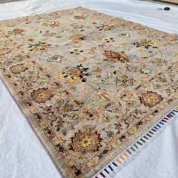 Handmade Wool Floral Afghan Rug Traditional Persian Style, 6.7x4.9 Ft - thumbnail 4