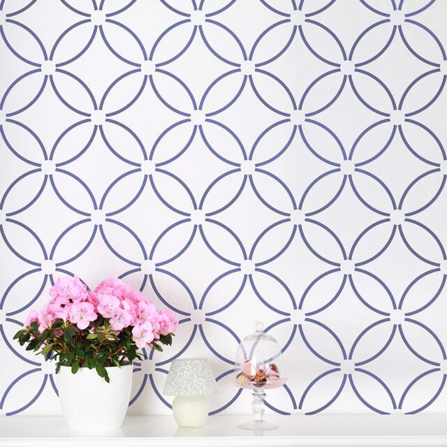 Fuji Allover - Large Wall Stencils For Cheap Room Makeover Stencils Diy Wall Decor - image 1