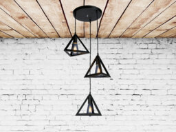 3 Pyramids Iron Pendant Lighting Modern Lighting Industrial Chandelier Hanging Lamp Vintage Light Fixture Kitchen - thumbnail 1