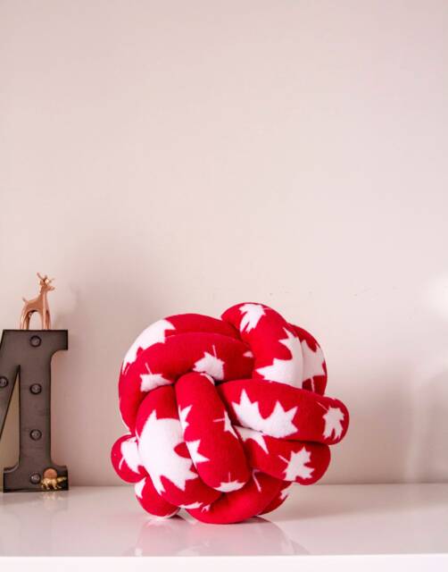 Canadian Maple Leaf Knot Pillow Decorative Sphere Cushion - image 1