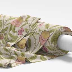 Custom Made William Morris Pomegranate Buttercup Unlined Curtains Cafe Curtain Threaded Onto A Pole - thumbnail 2