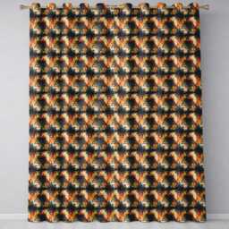 Grunge Tribal Abstract Brush Pattern Seamless Design Readymade Eyelet Ring Top Thermal 100% Blackout Curtains - thumbnail 2