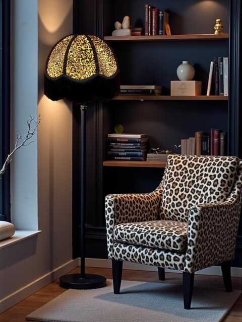 Leopard Print Floor Standard Lampshade Bedside Lamps Table Lamp Shades Ceiling Lights Pendants, Animal Print Fabric - image 1