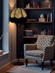 Leopard Print Floor Standard Lampshade Bedside Lamps Table Lamp Shades Ceiling Lights Pendants, Animal Print Fabric - thumbnail 1