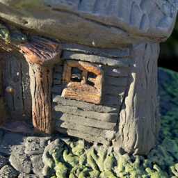 Outdoor Fairy House Statue Concrete Sculpture Cement Figurine Garden & Home Ornament Handmade Art Front Door Decor - thumbnail 2