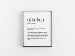 Uitbuiken Print - Dutch Word Art Kitchen Wall Decor Food Lover Gift Minimalist Definition Poster Cozy Dining Room - thumbnail 1