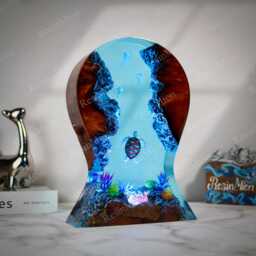 Epoxy Resin Lamp, Whale Shark & Divers Headphone Stand, Resin Art Lamp, Resin Night Light, Birthday Gifts For Him, Handmade Gift - thumbnail 1