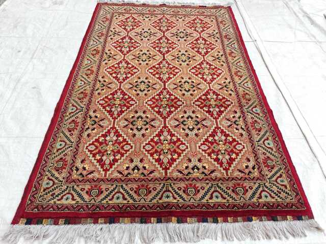3'6x5'5 Ft Turkmen Handwoven Tribal Area Wool Rug, Bedroom Living Room Carpet - image 1