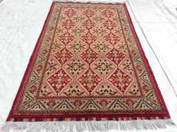 3'6x5'5 Ft Turkmen Handwoven Tribal Area Wool Rug, Bedroom Living Room Carpet - thumbnail 1