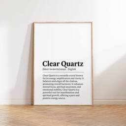 Clear Quartz Crystal Print - Set Of 3 Posters - Watercolour Gemstone Mineralogy Meaning Paintings Gifts Design Decor Wall Art - thumbnail 3