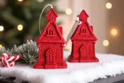 Whimsical Gingerbread House Scented Candle - Christmas Charm Handmade Gift Warming Gift Candle - thumbnail 1