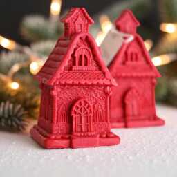 Whimsical Gingerbread House Scented Candle - Christmas Charm Handmade Gift Warming Gift Candle - thumbnail 2