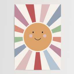 Big Sunshine Cute Smiley Print, Nursery Kids Bedroom, Girl, Boy, Playroom Wall Art, Unframed, A1/A2/A3/A4/A5, Decor - thumbnail 3