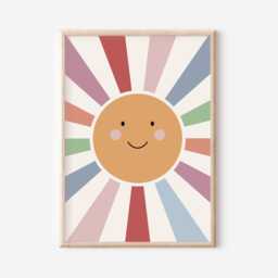 Big Sunshine Cute Smiley Print, Nursery Kids Bedroom, Girl, Boy, Playroom Wall Art, Unframed, A1/A2/A3/A4/A5, Decor - thumbnail 2