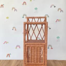 Wicker Bookcase, Wicker Shelf, Cabinet, Bedside Furniture, Kids - thumbnail 2